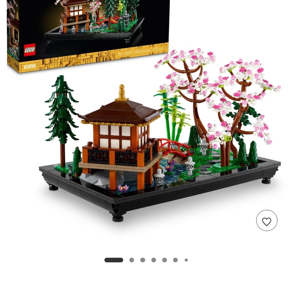 LEGO Japanese Garden with Pink and Green Elements